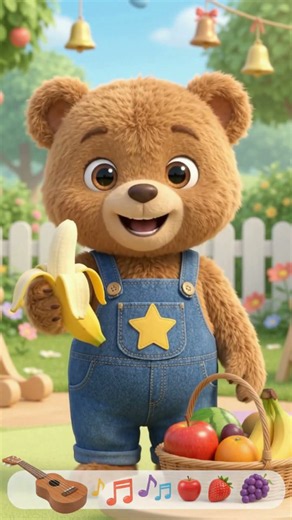 Learn Fruits & Colors with Little Bear 🍎🍌 Fruits Song for Kids