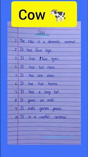 10 lines on Cow in english | Essay on Cow in english | Cow essay in english | Paragraph on Cow
