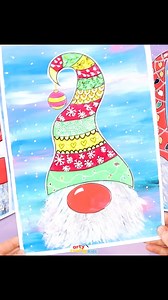 22K views · 68 reactions | Get into the Christmas spirit with this fun gnome painting tutorial! Learn how to create a festive gnome with a winter sky, patterned hat, and fluffy beard — perfect for kids (and grown-ups too)! #artlesson #artforkids #KidsArtClass #paintingtutorial #christmasart #artycraftykids | Arty Crafty Kids | Facebook