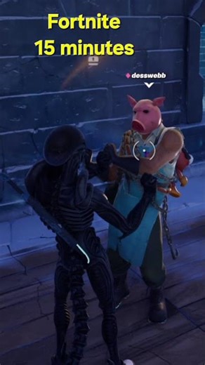 15 minutes in Fortnite - Alien & Pig #fortnite #dance #tiktok #15minutes #madisonbeer #funny #ps5