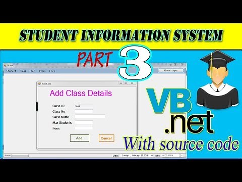 VB.NET Student Information System | Add Class | Show Class Details | using MS Access DB #3