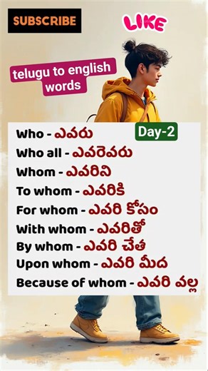 telugu to english words ||day-2