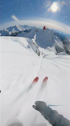 Heli Skiing Drop 3500m Peak POV PURE RUSH #shorts