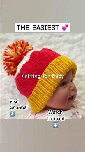 You’ll Love It! 💖Baby Beanie New Knitting Pattern #knittingforbaby #shorts