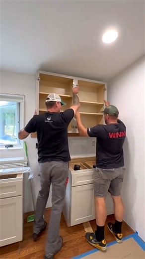 Installing Upper Cabinets in our Kitchen! #DIY #construction #realestate #renovation #homerenovation #entrepreneur #design #tools #interiordesign #carpentry | Misha Sharing