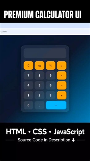 Build This Premium Calculator Using HTML CSS & JavaScript