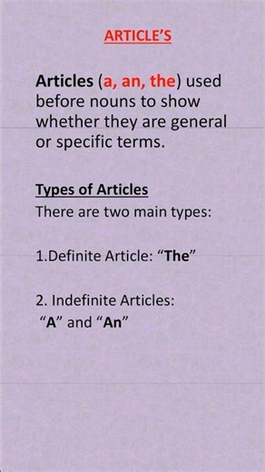 Articles !! #englishlearning #articles #easyenglisheveryday #englishgrammar #shortsfeed