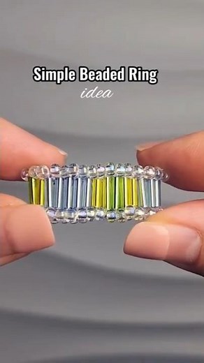 simple beaded ring #jewellery #gift #tutorial #craft #diy #preppy #handmade