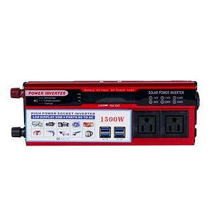 [Hot Item] Car power inverter modified sine wave converter dc 12v to ac 120v 1500 watt power supply inverter with LCD display and 4 USB ports