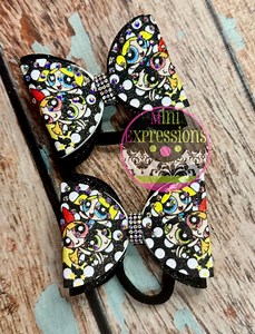 Power Puff Rhinestone Tailless Cheer Bow Competition Bow Allstar Cheerleading School Cheer Custom Bow Team Bow Pigtail Bows Fun Buns - Etsy