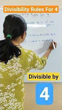 Divisibility Rules For 4 | Divisibility Rules | Divisibility Test For 4 | #shots #maths #basicmaths