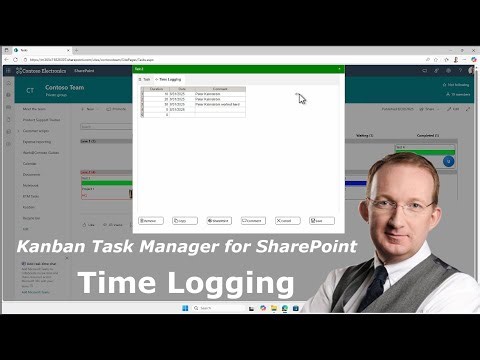 Timelogging in Kanban Task Manager for SharePoint
