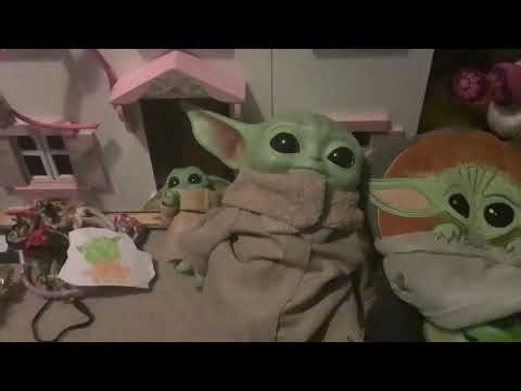 Baby yodas sings baby yoda floating in a pod