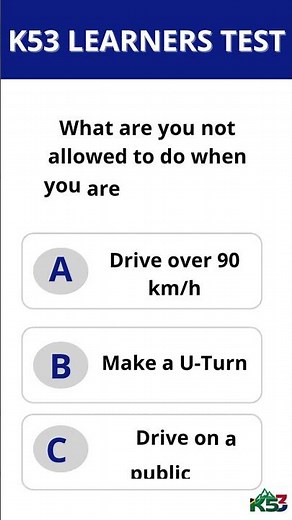 K53 Learners Test answers and questions #shorts