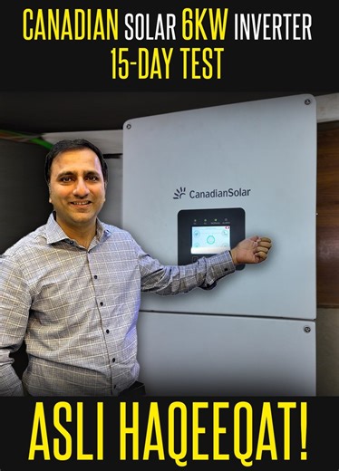 Canadian Solar 6kW Hybrid Inverter (After 15 Days of Testing!) | Is It Worth It? Assalamualaikum, Waqas Khaleeq from Smart Solar. 🚀 Aaj ki video mein, hum Canadian Solar 6kW Hybrid Inverter (Model: CSEH-6K-S2201AL-E) ka tafseeli review karain ge. Main ne isko 15 din tak shiddat se load test kiya hai aur aaj main aapko iski asli performance bataon ga. Kya yeh inverter aapke ghar ya business ke liye best hai? Aaiye dekhte hain! Is video mein hum baat karain ge: ✅ UPS-level switching: