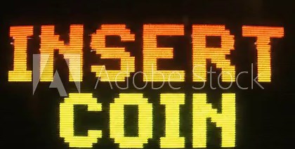 Insert coin arcade game retro gaming nostalgia vintage arcade machine classic games coin op arcade video game