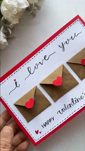 Valentine’s Day Handmade Card 💌 | Easy DIY Love Card | Shorts ​⁠