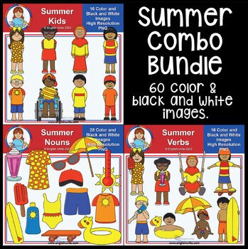 Summer Clip Art Bundle – 60 PNG Images