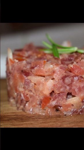 TARTAR DE FUET y TOMATE en 5 minutos ⭐ ¡Aperitivo express! #shorts