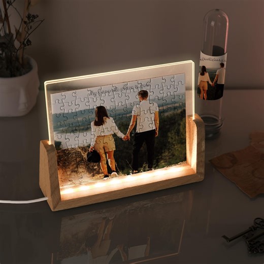 Custom Photo Light up Puzzle Frame – Personalized LED Desk Decor - Etsy
