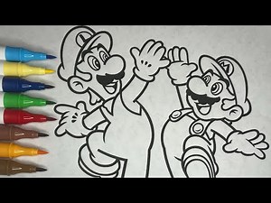 How to Color Mario and Luigi from Super Mario Pros |Learn to coloring for kids & Toddlers