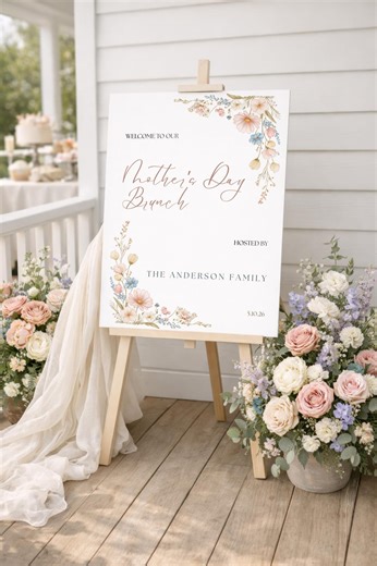 Mother's Day Brunch Sign, Custom Welcome Board Template, Digital Download - Etsy