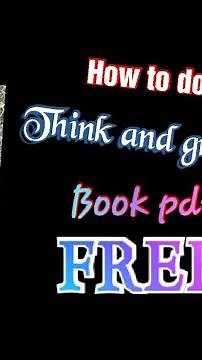 HOW to download Think and grow rich free book pdf
