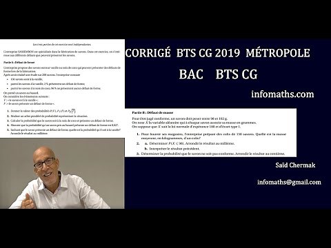 CORRIGÉ DE L'EXERCICE 1 DU BTS CG 2019 MÉTROPOLE