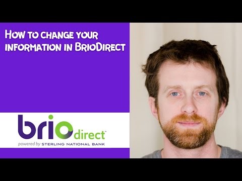 How to change your information in BrioDirect