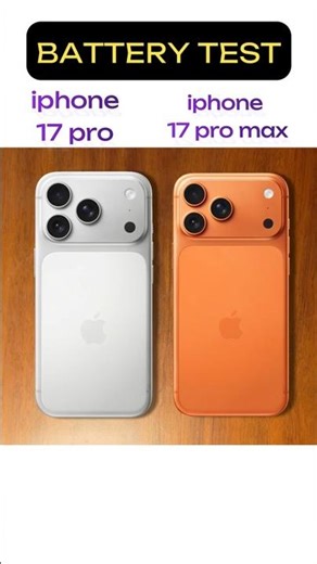 iPhone 17 Pro vs iPhone 17 Pro Max battery test 🔋|| #iphone17pro #iphone17promax