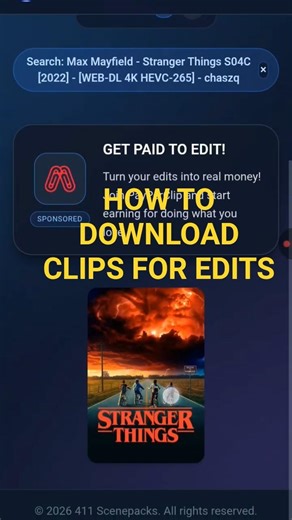 how to get clips for edits | stranger things scene pack | 4k clips | how to use twixtor #shorts
