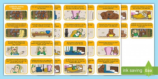 Goldilocks and the Three Bears Cut and Stick Story Sequencing Activity