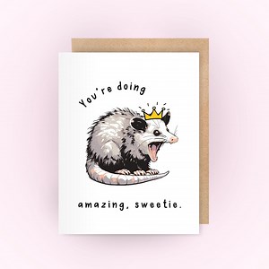 Funny Greeting Card | Cute Opossum Card for Her for Him | Just Because Gift for Friends | Thinking of You Card - Etsy