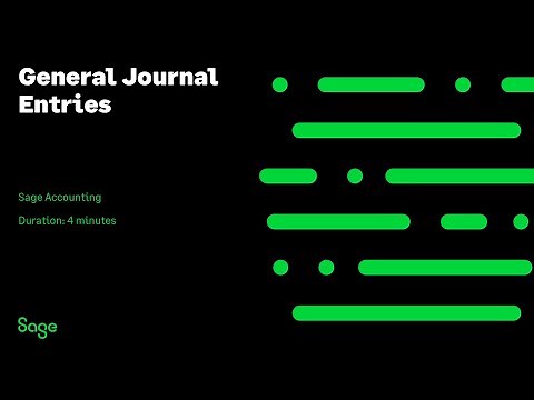 Sage Accounting - General Journal Entries (Canada)
