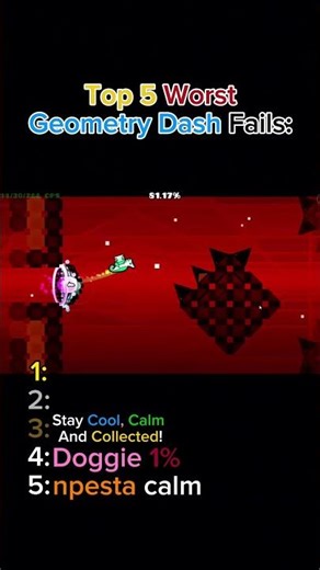 Top 5 worst Geometry Dash fails! #rage #geometrydash #gaming #funny #gd