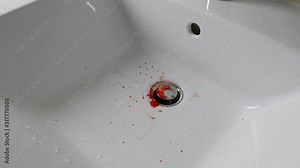 Blood Dripping into Bathtub Drain, Horror Movie Vibes