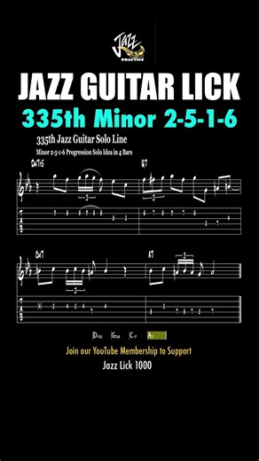 Modern Jazz Guitar Lick: Bebop Ornaments & Melodic Minor 🔥 | Lick #335