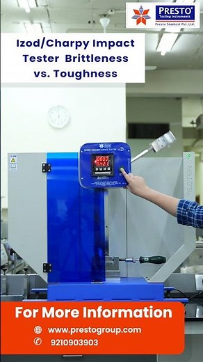 Izod Charpy Impact Tester – Brittleness vs Toughness | #Presto #PlasticTesting #QualityControl