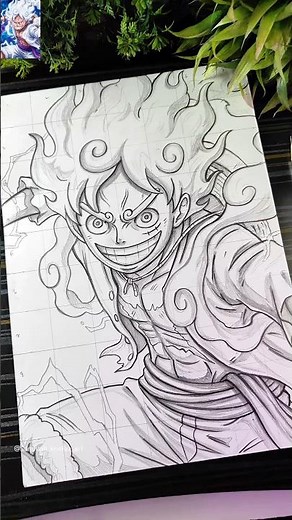 How To Draw Monkey D Luffy Gear 5 🔥✍️, One Piece Anime Drawing #shorts #luffygear5 #drawing #anime