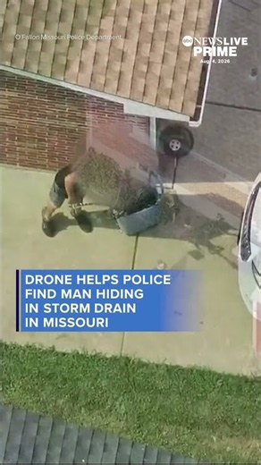Drone helps police find man hiding in storm drain in Missouri
