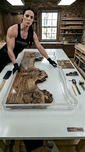 Pouring Liquid Gold Into Wood 😍 | Satisfying Epoxy Resin Table | ASMR Transformation