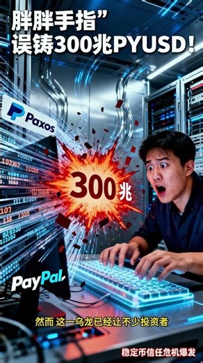 《“误铸300兆PYUSD？！”Paxos胖手指事件震惊市场，稳定币信任体系要崩了？》#比特币 #以太坊 #稳定币 #PYUSD #Paxos #币圈新闻 #USDT #加密市场 #区块链 #数字货币