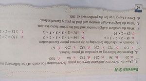 40Exercise 3 ADraw the factor tree and write down the prime f... | Filo
