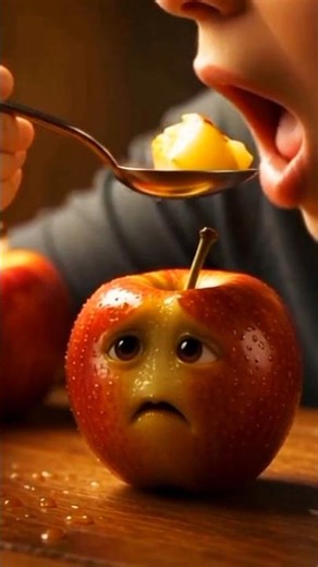 Fork Feeds Fruit Apple 🍎 Realistic 3D ASMR | Oddly Satisfying - #shortsfeed​ #asmr #ai #aiart