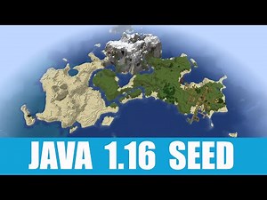 Minecraft Java 1.16 Seed: Island with three biomes, village, shipwreck and exposed mineshaft
