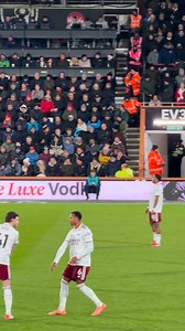 The Arsenal team and travelling Gooners celebrate Gabriel’s goal for the Gunners here at Bournemouth | The Gooner