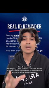 REAL ID is required: Starting May 7, 2025, a REAL ID-compliant driver’s license or other acceptable form of identification is required to board commercial flights. #rohingya #rohingyatiktok #fyp #viral #realid #greenscreen | Arakan Prince