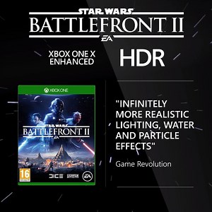 Star Wars Battlefront II is enhanced for the world's most powerful console, the Xbox One X: https://www.xbox.com/en-GB/xbox-one-x #XboxOneXEnhanced | Xbox UK