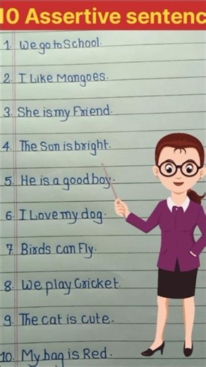 10 examples of assertive sentences | #shorts