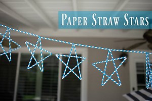 Paper straw stars are a fun project to create a cute banner or photo backdrop. Great for party decor! http://www.thesitsgirls.com/diy/paper-straw-stars/ | Savings Every Day